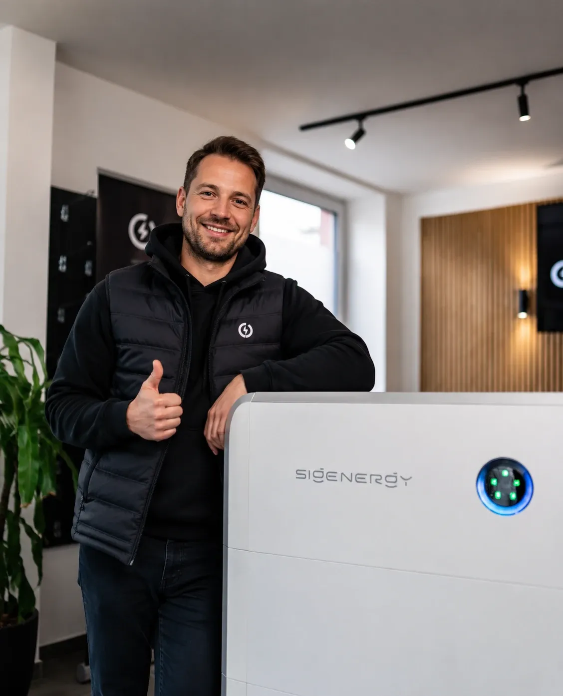 Geschäftsführer von Energiekonzepte4you mit Sigenergy-Gerät