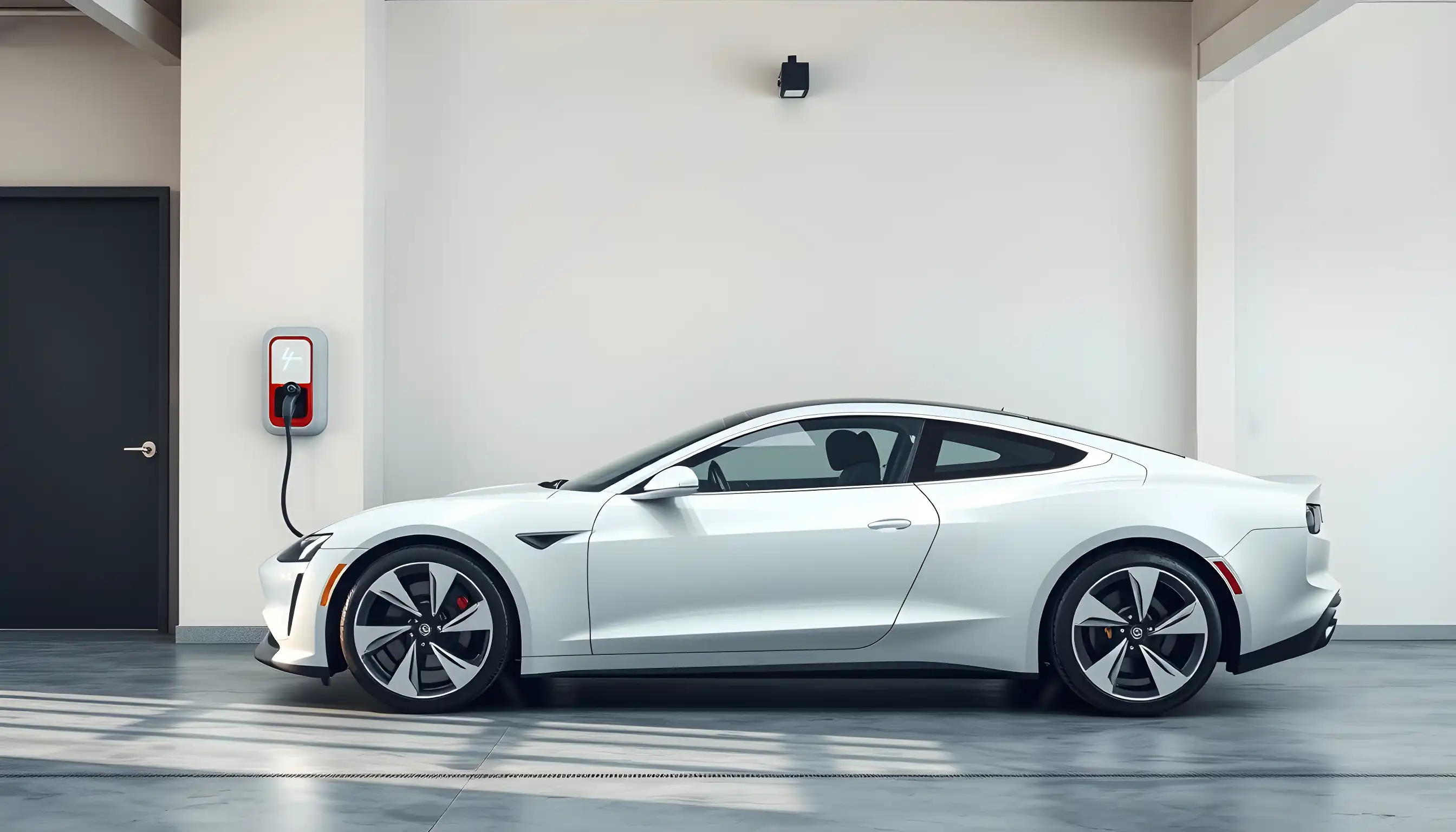 Moderne Wallbox für Elektroauto in einer Garage
