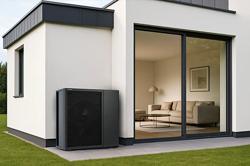 Klimaanlage im Wohnraum mit Photovoltaik-Anlage zur Nutzung von Solarstrom